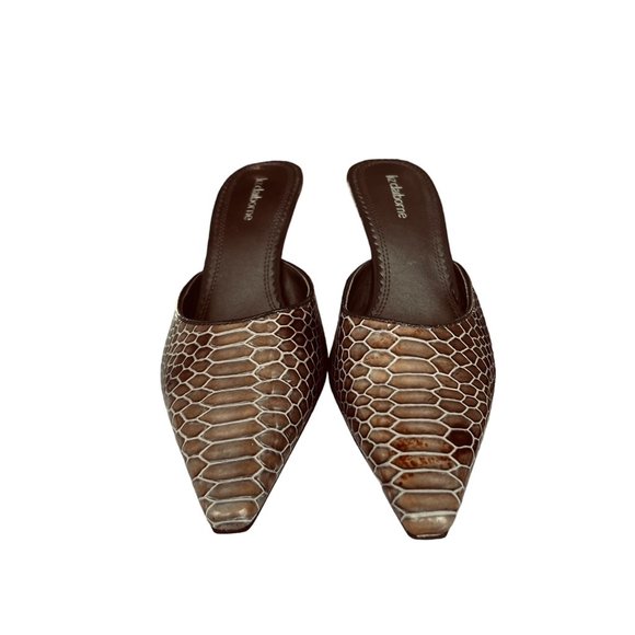 Liz Claiborne Leather Reptile Design Mules Size 7.5 - Picture 5 of 9